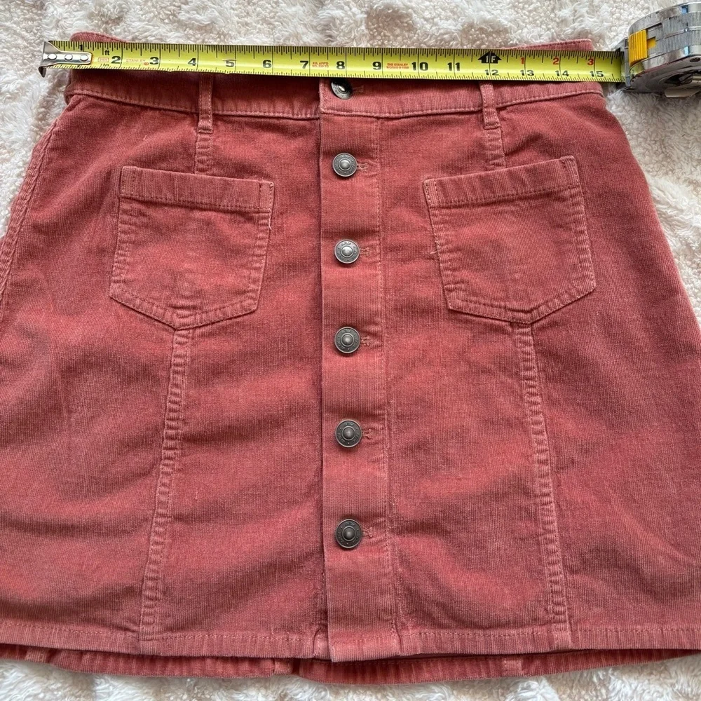Aerie Terracotta Button-Front A-Line Skirt